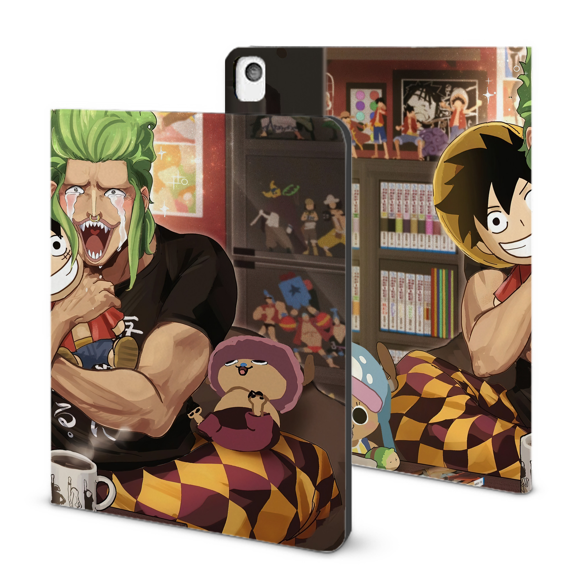 （画像用） ワンピース ONE PIECE IPadケース ペンホルダー付き ブックスタイルデザイン